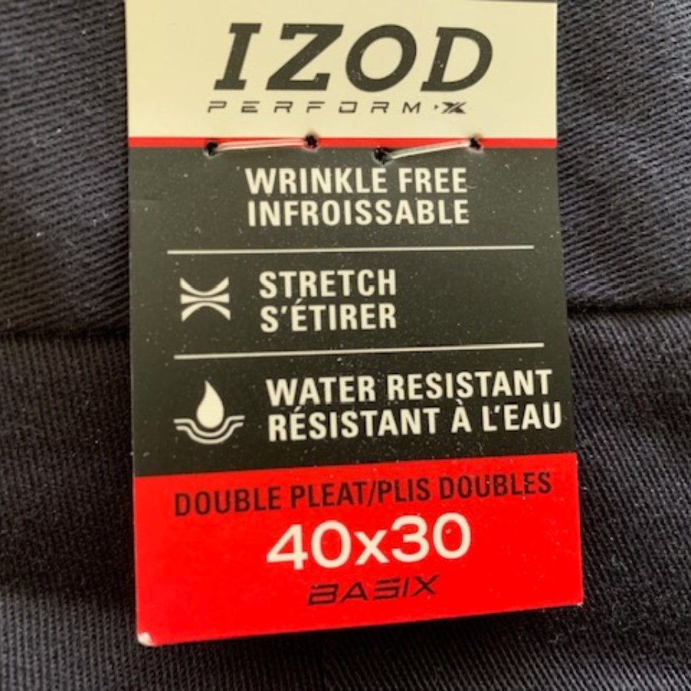 IZOD Chino Pants - Navy Sz 40/30 NWT